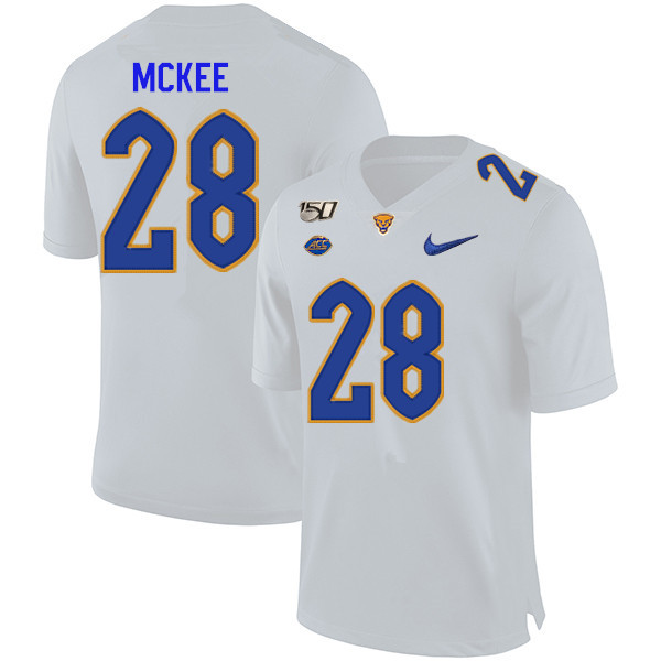 2019 Men #28 Anthony McKee Pitt Panthers College Football Jerseys Sale-White